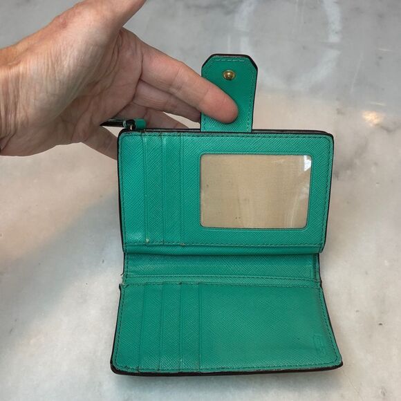 Coach Wallet Leather Cross Grain Snap Closure Compact Wallet - Picture 12 of 16